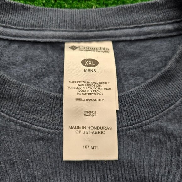 Columbia Tshirt Mens‎ 2XL Blue Short Sleeve The Full Boat Poker Fish Cards Tee - Picture 8 of 8